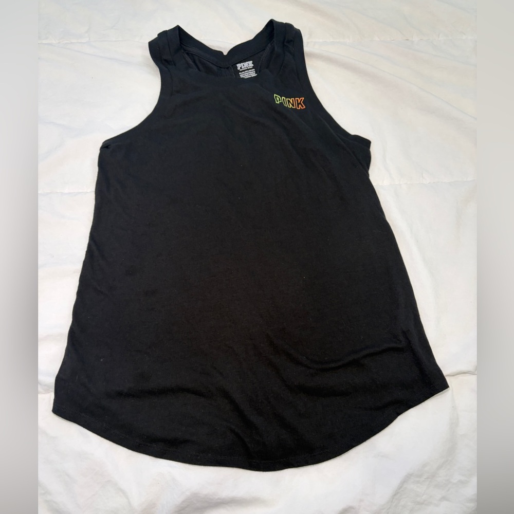 PINK Victoria Secret | black sleeveless tank top with cut-out back